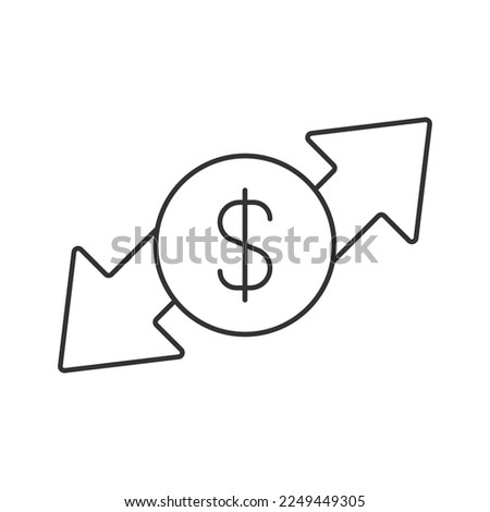 Profit and loss vector icon. Line sign for mobile concept and web design. Symbol, logo illustration. Vector graphics
