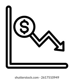 Profit Loss Vector Line Icon Design