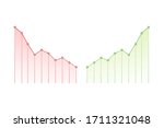 Profit and lost money or budget. Cash and rising graph arrow up, concept of business success. Capital earnings, benefit. Vector stock illustration