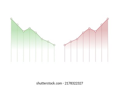 Profit and lost money or budget. Cash and rising graph arrow up, concept of business success.  Vector