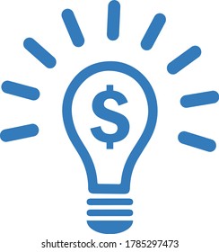 Profit making idea icon / blue vector