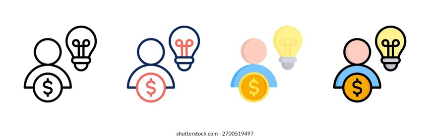 Conjunto de iconos de gestión de beneficios colección de estilos múltiples