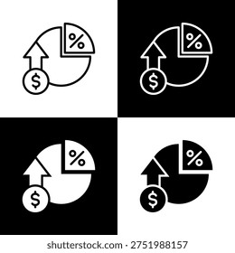 Profit Margin Icon with Black and White Background