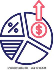 Profit Margin Icon Color Vector Illustration