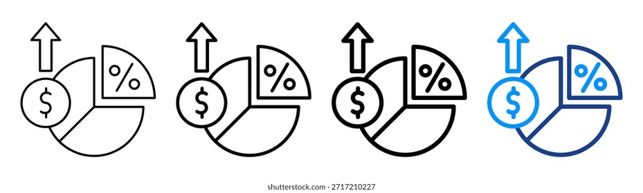 Conjunto de Colección de contorno diferente de ícono de margen de beneficio