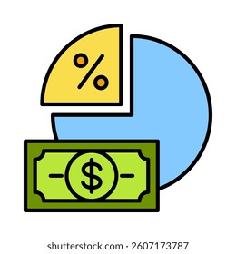 Profit Margin Icon Element for Design