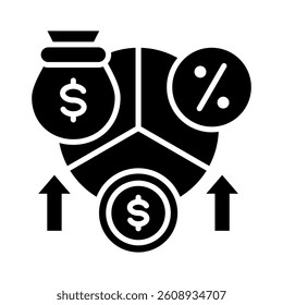 Profit Margin Icon Element for Design