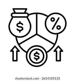Profit Margin Icon Element for Design