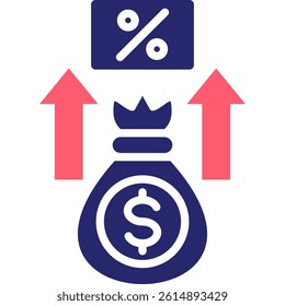 Profit Margin Icon Fill Vector Illustration