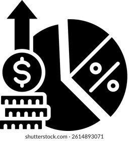 Profit Margin Icon Glyph Vector Illustration