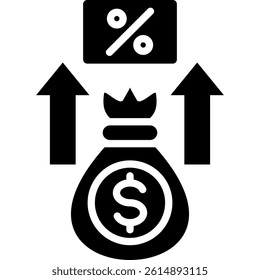 Profit Margin Icon Glyph Vector Illustration
