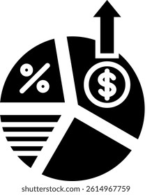 Profit Margin Icon Glyph Vector Illustration