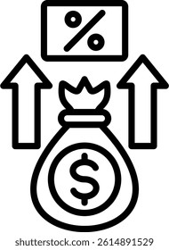Profit Margin Icon Line Vector Illustration