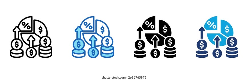 Profit Margin icon Multi Style Vector Illustration