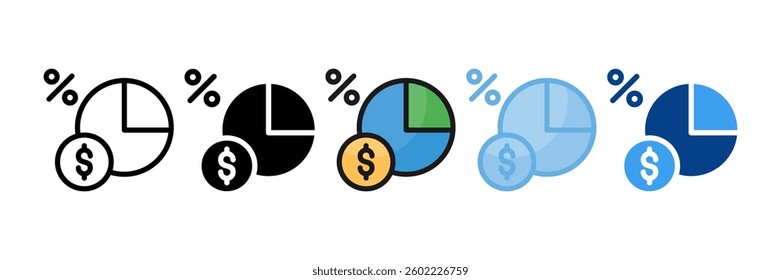 Profit Margin Icon Set Multiple Style Collection