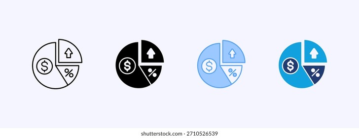 Profit Margin Icon Set Multiple Style Collection Element For Design