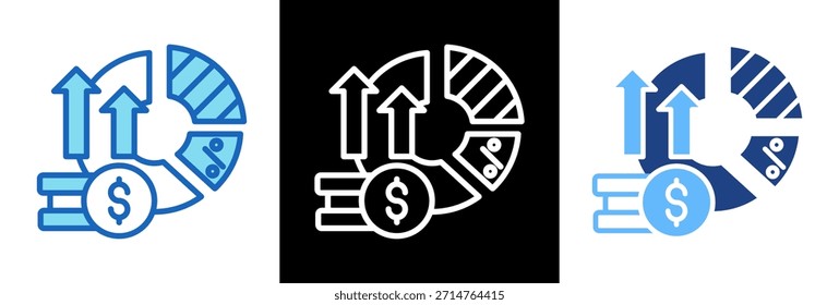 Profit Margin Icon triplestyle Vector Illustration