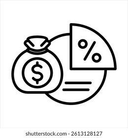 Profit Margin Line Icon Vector Illustration