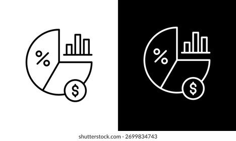 Diseño de conjunto de iconos blancos de margen de ganancia