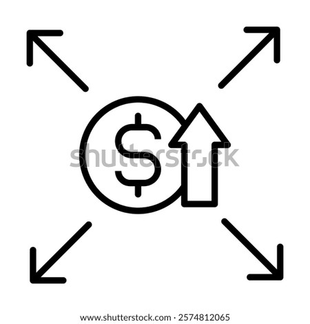 Profit Maximization icon line vector illustration