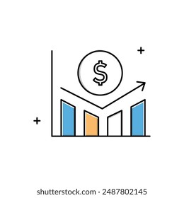 Profit Maximization, Revenue Growth, Business Profit Vector  Icon Design