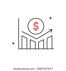 Profit Maximization, Revenue Growth, Business Profit Vector  Icon Design