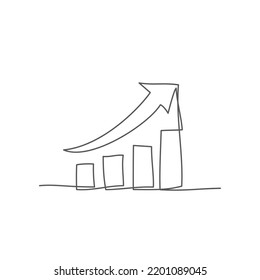 Profit One line drawing. Concept for Business, Growth, Finance, Investment