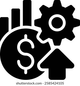 Profit Optimization, Revenue Growth Glyph Solid Icon