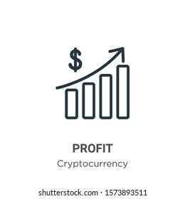 Profit outline vector icon. Thin line black profit icon, flat vector simple element illustration from editable economyandfinance concept isolated on white background