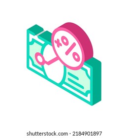 Profit Percentage Isometric Icon Vector. Profit Percentage Sign. Isolated Symbol Illustration