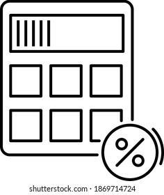 Profit Percentage Vector Icon Design, Financier and investors Symbol on White Background, Business Capitalism and Finance Sign, Accounting Calculator Concept, 