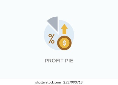 Profit Pie Vector Icon Or Logo Illustration