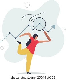 Plan de beneficios con desarrollo y crecimiento. diseño plano con personas.