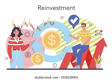 Profit reinvestment concept. Investing business profit in a new project