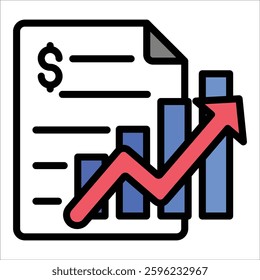 Profit Report Icon Element For Design
