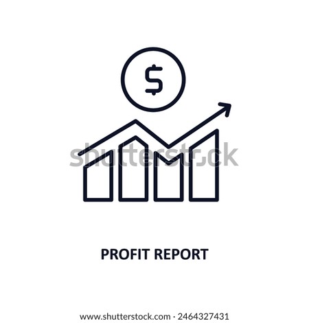 profit report outline icon.  Thin line icon from business collection. Editable vector isolated on white background