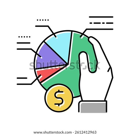 profit share color icon vector. profit share sign. isolated symbol illustration