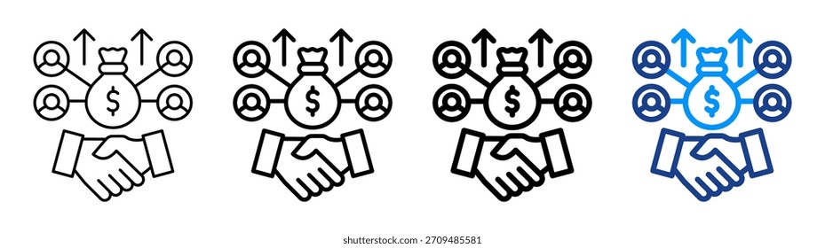 Profit Sharing Icon Different Outline Collection Set