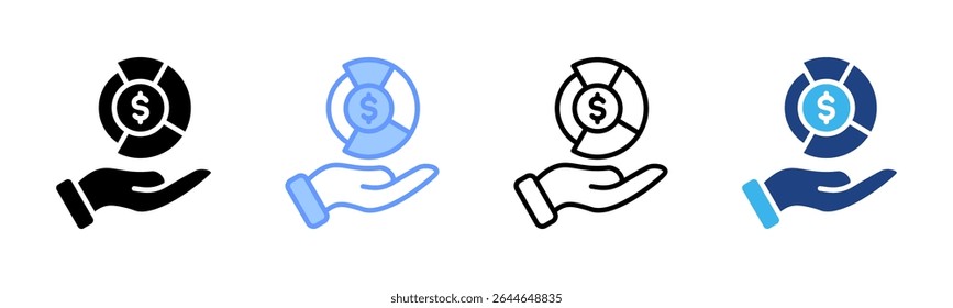 Profit Sharing icon sheet multiple style collection