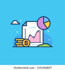 Profit Statistic data analysis flat vector illustration concept,can be used for landing page, ui, web, app intro card, editorial, flyer, and banner.