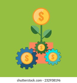 Profit strategy concept. Colorful flat design icon.  Vector illustration