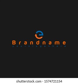 The profit symbol logo, shaped e and c with a simple, elegant and attractive design
