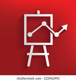 Profit symbol on red background,clean vector