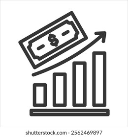 Profit Table Outline Icon Vector Illustration