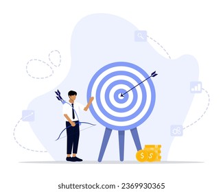 Profit Target concept illustration. Suitable for web landing page, ui, mobile app, editorial design, flyer, banner, and other related occasion.