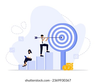 Profit Target concept illustration. Suitable for web landing page, ui, mobile app, editorial design, flyer, banner, and other related occasion.