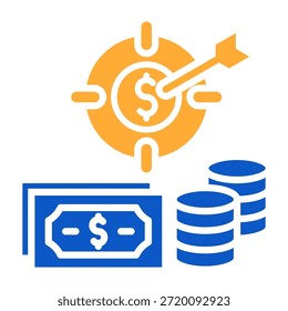 Profit Target Icon Solid Color Design Vector Illustration