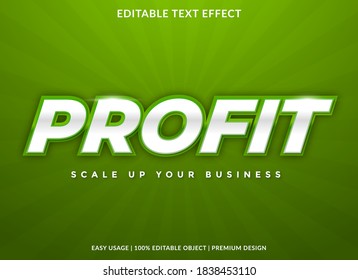 profit text effect template with 3d bold style use for logo and business brand