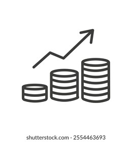 Profit thin liner icon vector.