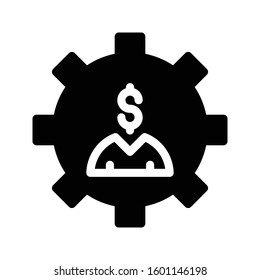 profit vector glyph flat icon 